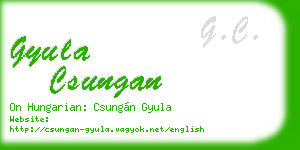 gyula csungan business card